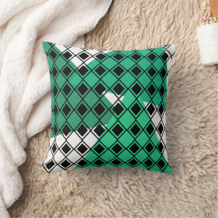 Green Triangle Harlequin Cushion