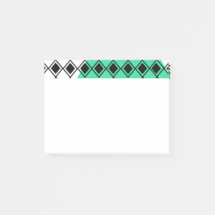 Green Triangle Harlequin  Post-it Notes