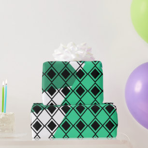 Green Triangle Harlequin  Wrapping Paper