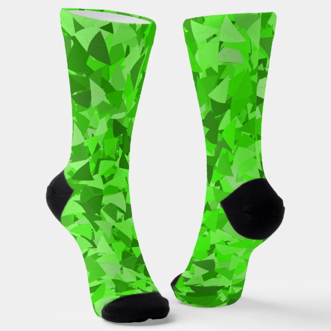 Green Triangle Pattern Socks (Angled)