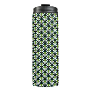 Green triangle pattern thermal tumbler