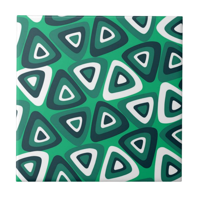 Green Triangle Pattern Tile (Front)