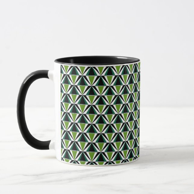 Green Triangles Mug (Left)