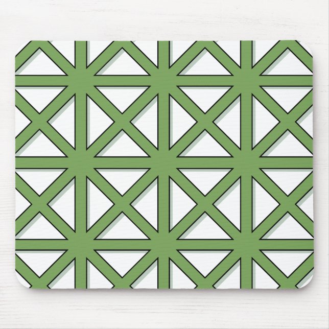 Green Triangles Pattern Mouse Mat (Front)