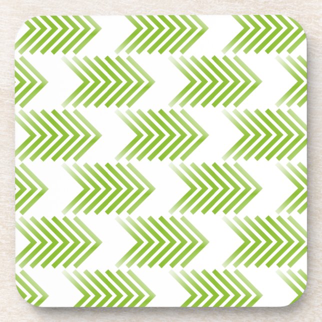 Green Tribal Arrow Pattern Coaster (Front)