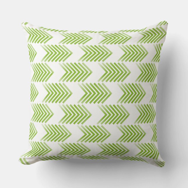 Green Tribal Arrow Pattern Cushion (Front)