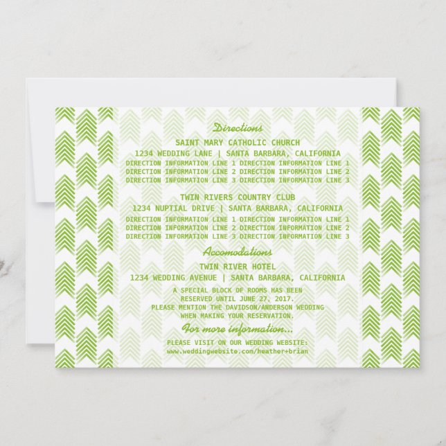 Green Tribal Arrows Information Card (Front)