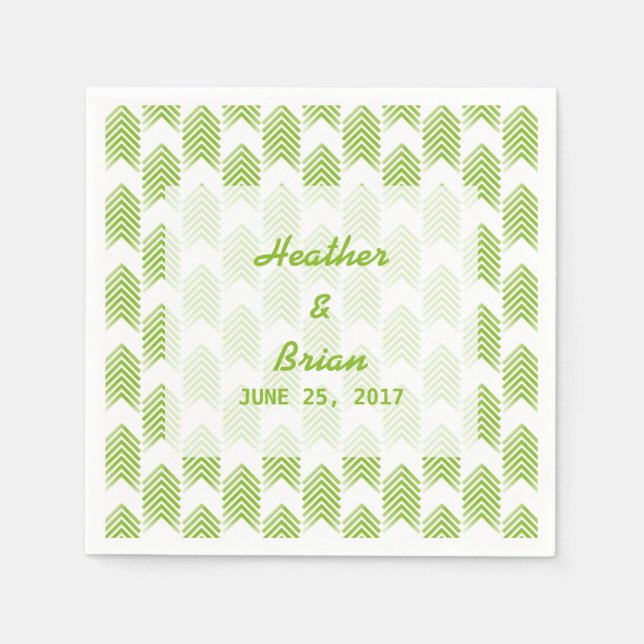 Green Tribal Arrows Paper Napkins (Front)