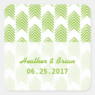 Green Tribal Arrows Wedding Stickers