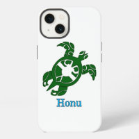 Green Tribal Honu Sea Turtle on White