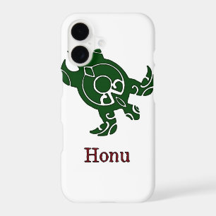 Green Tribal Sea Turtle on White
