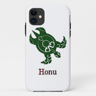 Green Tribal Sea Turtle on White Case-Mate iPhone  11 Case