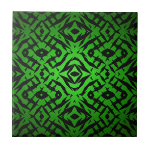 Green tribal shapes pattern tile