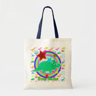 Green Triceratops Dinosaur Gift Bag with Your Name
