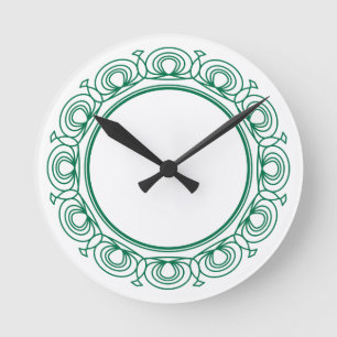 Green Trim Round Clock