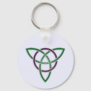 Green Trinity Knot Keychain