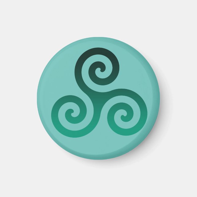 Green Triskele Ancient Celtic Symbol Mint Magnet (Front)