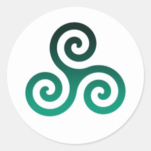 Green Triskele Classic Round Sticker