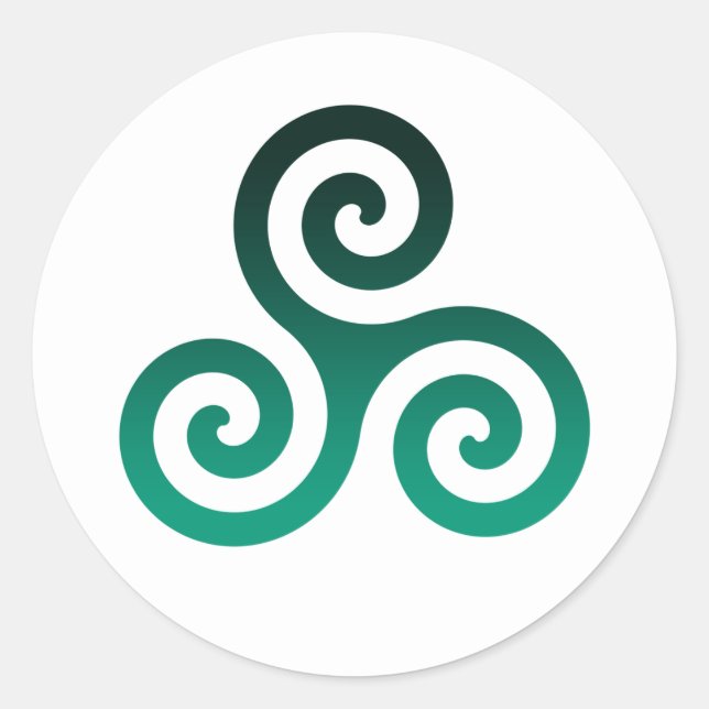 Green Triskele Classic Round Sticker (Front)