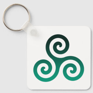 Green Triskele Key Ring
