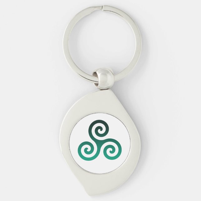Green Triskele Key Ring (Front)