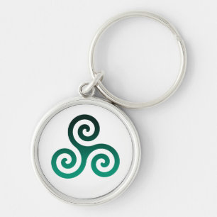 Green Triskele Key Ring