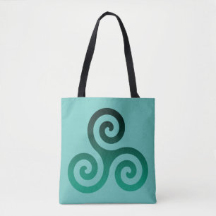 Green Triskele Mint Tote Bag