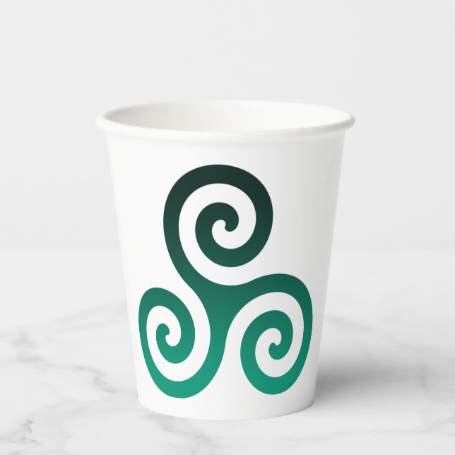 Green Triskele Paper Cups (Front)