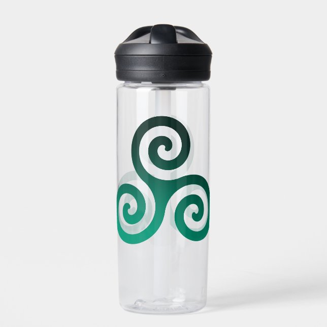 Green Triskele Water Bottle (Front)