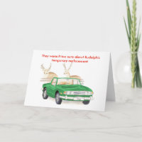 Green Triumph Stag Christmas card