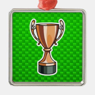 Green Trophy Metal Tree Decoration