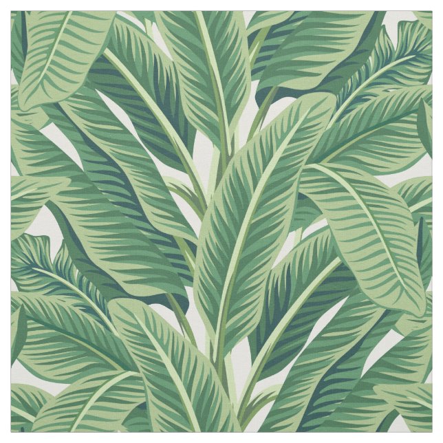 Green Tropical Banana Leaves Fabric (Swatch)