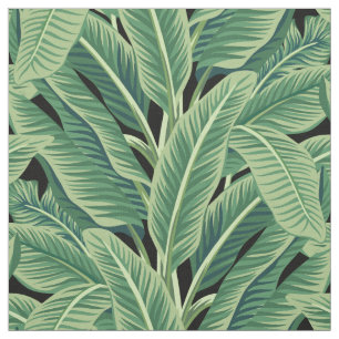 Green Tropical Banana Leaves Fabric