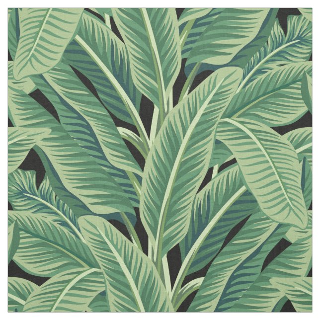 Green Tropical Banana Leaves Fabric (Swatch)
