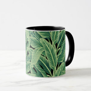 Green Tropical Banana Leaves Mug
