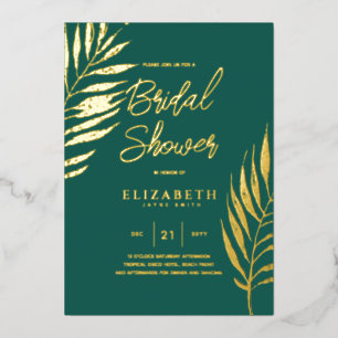 Green Tropical Disco BRIDAL SHOWER Gold Leaves