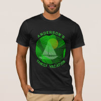 Green Tropical Family Vacation Graphic T-Shirt