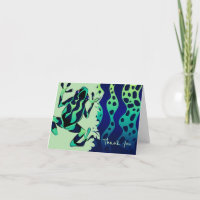 Green Tropical Frog Thank You Note - Blank
