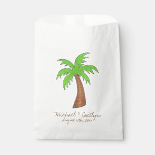 Green Tropical Island Palm Tree Beach Party Favour Bags