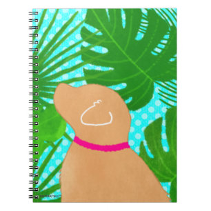 Green Tropical Island Yellow Dog Notebook