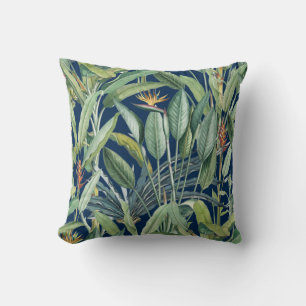 Green Tropical Jungle Banana Tree Strelitzia Cushion
