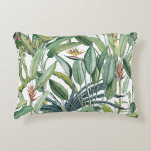 Green Tropical Jungle Banana Tree Strelitzia Decorative Cushion