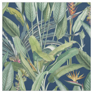 Green Tropical Jungle Banana Tree Strelitzia Fabric