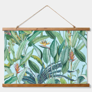 Green Tropical Jungle Banana Tree Strelitzia Hanging Tapestry