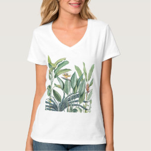 Green Tropical Jungle Banana Tree Strelitzia T-Shirt