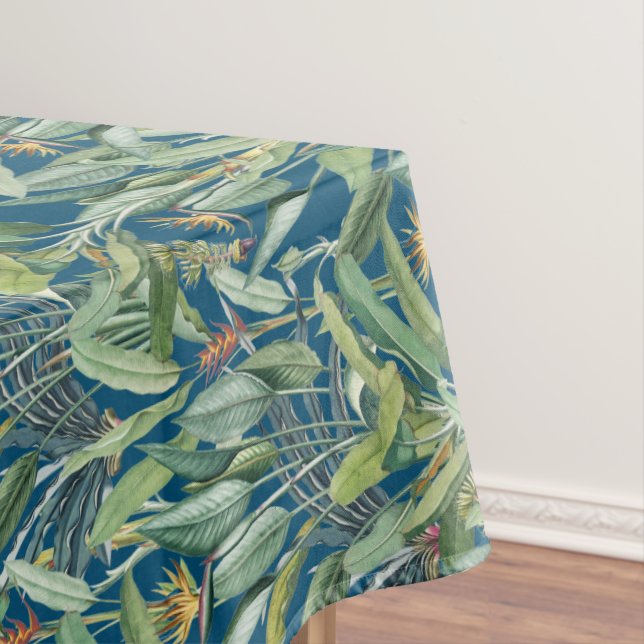 Green Tropical Jungle Banana Tree Strelitzia Tablecloth (In Situ)