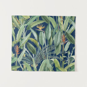 Green Tropical Jungle Banana Tree Strelitzia Tapestry