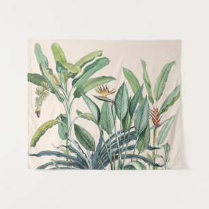 Green Tropical Jungle Banana Tree Strelitzia Tapestry