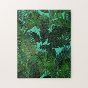 Green Tropical Leaf Pattern Puzzle