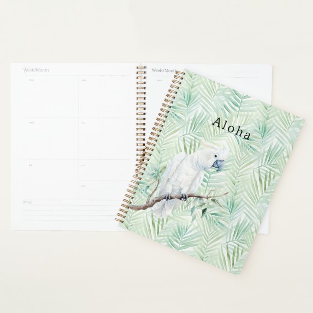 Green Tropical Leaves Aloha Bird Planner (Display)